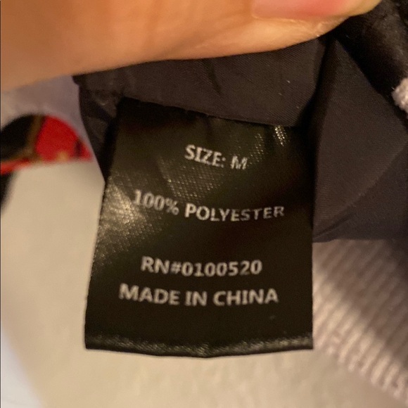 Disney Mulan Mushu Black & Red Satin Bomber Jacket Size Medium X - Picture 7 of 12